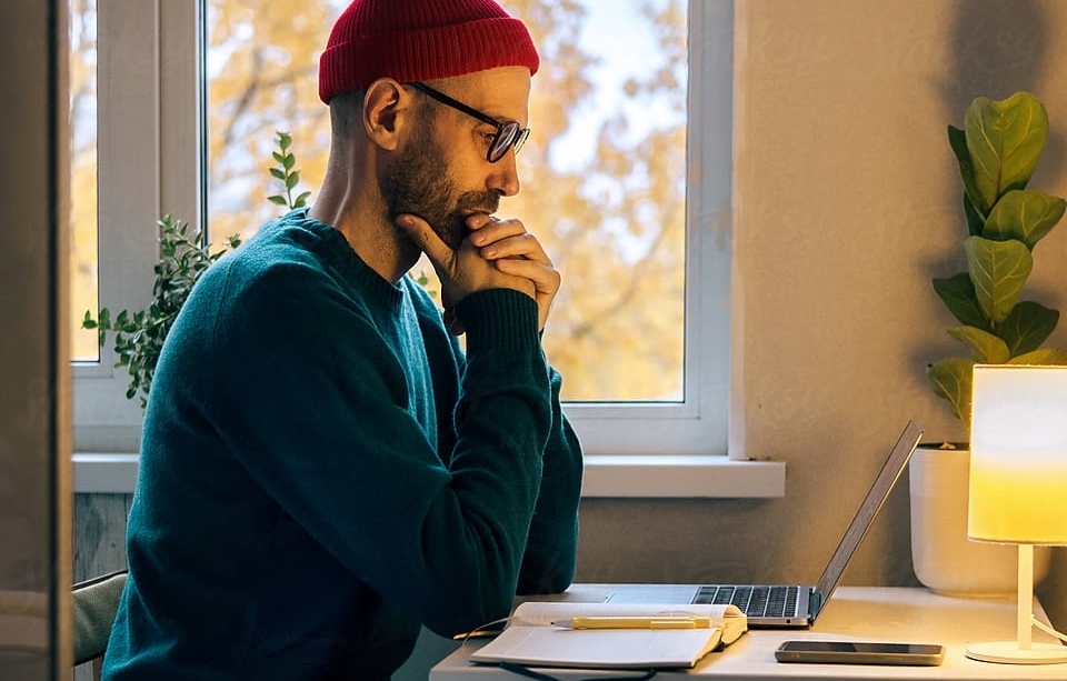 Man making difficult decisions